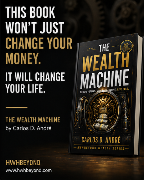 Buy The Wealth Machine book by Carlos Andre start building passive income and financial freedom today HWHBEYOND www.hwhbeyond.com